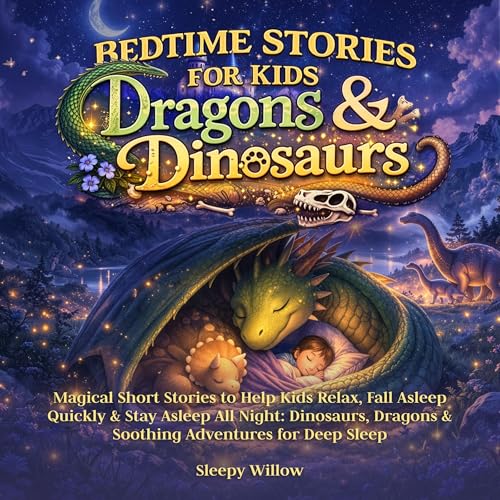 Cover of Bedtime Stories for Kids: Dragons & Dinosaurs