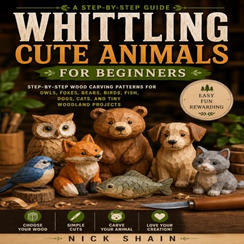 Cover of Whittling Cute Animals for Beginners