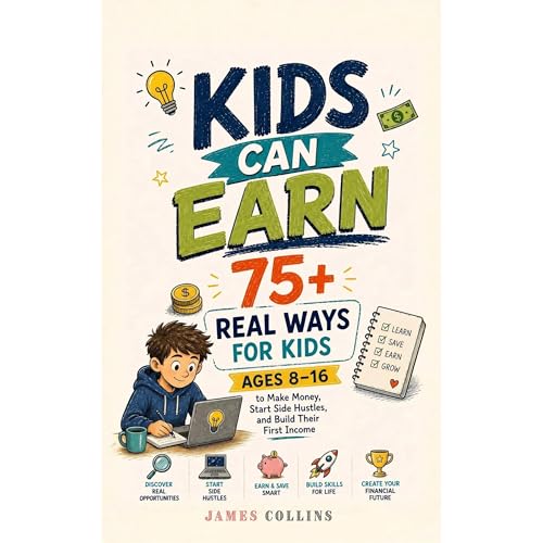 Cover of Kids Can Earn: 75+ Real Ways for Kids Ages 8–16 to Make Money, Start Side Hustles, and Build Their First Income
