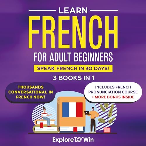 Cover of Learn French for Adult Beginners: 3 Books in 1