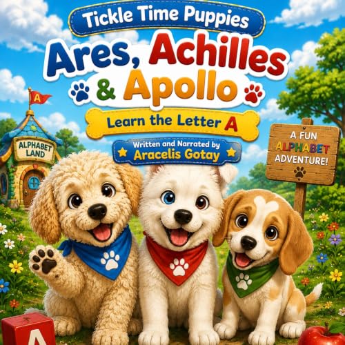 Cover of Tickle Time Puppies Ares, Achilles & Apollo Learn the Letter A