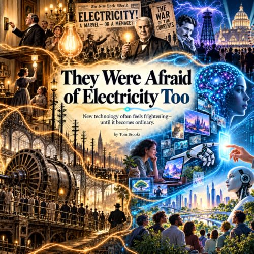 Cover of They Were Afraid of Electricity Too: New Technology Often Feels Frightening Until It Becomes Ordinary