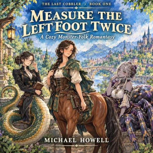 Cover of Measure the Left Foot Twice: A Cozy Monster-Folk Romantasy (The Last Cobbler Book 1)