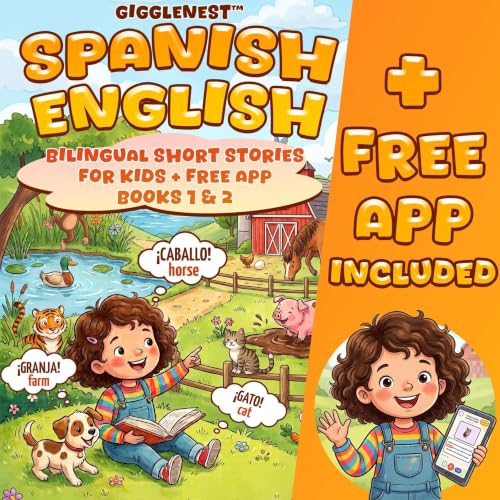 Cover of Spanish-English Bilingual Short Stories for Kids (Books 1 & 2): Learn Reading, Writing & Vocabulary with Short Tales, Fun & Interactive Exercises (Spanish Edition)