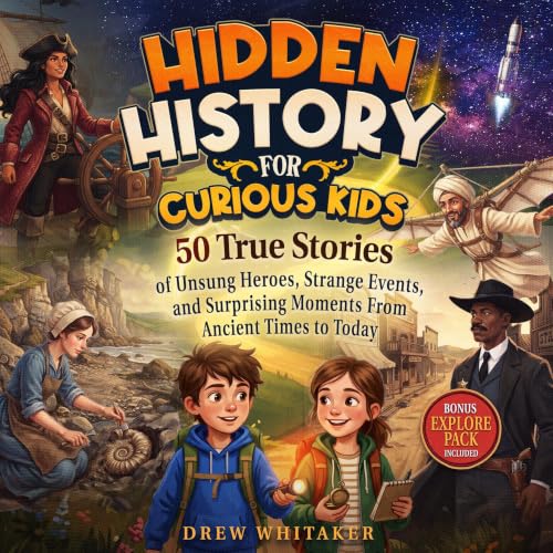 Cover of Hidden History for Curious Kids: 50 True Stories of Unsung Heroes, Strange Events, and Surprising Moments From Ancient Times to Today