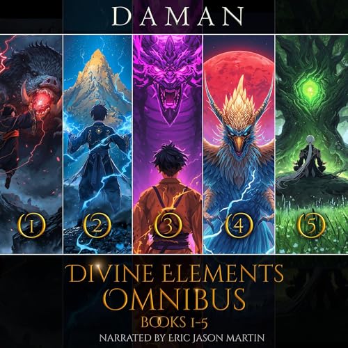 Cover of Divine Elements Omnibus: Books 1-5: An OP MC Xianxia
