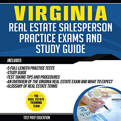 Cover of Virginia Real Estate Salesperson Practice Exams and Study Guide