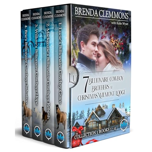 Cover of Seven Billionaire Cowboy Brothers at Christmas Wilmont Lodge Collection 1 Books 1 - 4