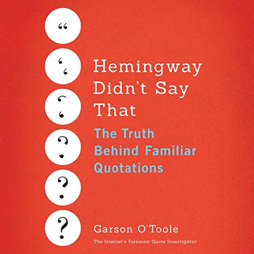 Cover of Hemingway Didn't Say That