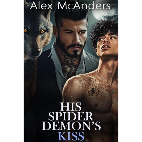 Cover of His Spider Demon’s Kiss: MM Wolf Shifter Mafia Romance