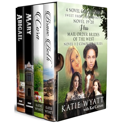 Cover of Box Set Sweet Frontier Cowboys Novels 19-20 Plus Mail Order Brides of The West