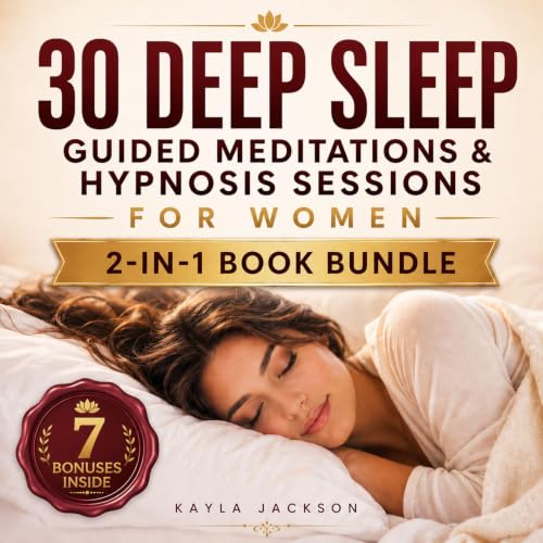 Cover of 30 Deep Sleep Guided Meditations & Hypnosis Sessions for Women