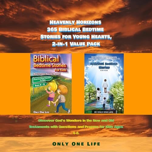Cover of Heavenly Horizons 365 Biblical Bedtime Stories for Young Hearts, 2-in-1 Value Pack